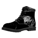 Monochrome Rhinoceros Ratsnake Print Work Boots