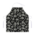 Monochrome Rose Floral Pattern Print Adjustable Apron