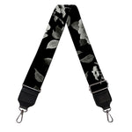 Monochrome Rose Floral Pattern Print Bag Strap