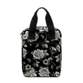 Monochrome Rose Floral Pattern Print Bible Tote Bag