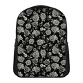 Monochrome Rose Floral Pattern Print Casual Backpack