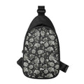 Monochrome Rose Floral Pattern Print Sling Bag