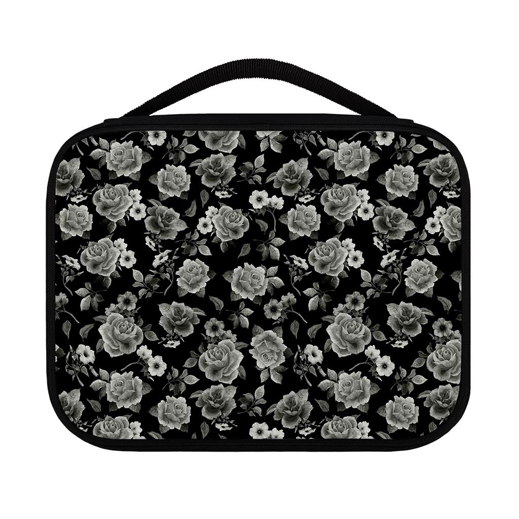 Monochrome Rose Floral Pattern Print Classic Bible Case