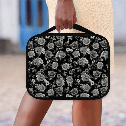 Monochrome Rose Floral Pattern Print Classic Bible Case
