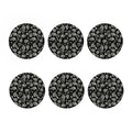 Monochrome Rose Floral Pattern Print Coaster Set