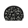 Monochrome Rose Floral Pattern Print Coin Purse