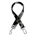 Monochrome Rose Floral Pattern Print Dog Seat Belt