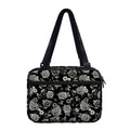 Monochrome Rose Floral Pattern Print Double Strap Bible Bag