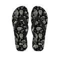Monochrome Rose Floral Pattern Print Flip Flops