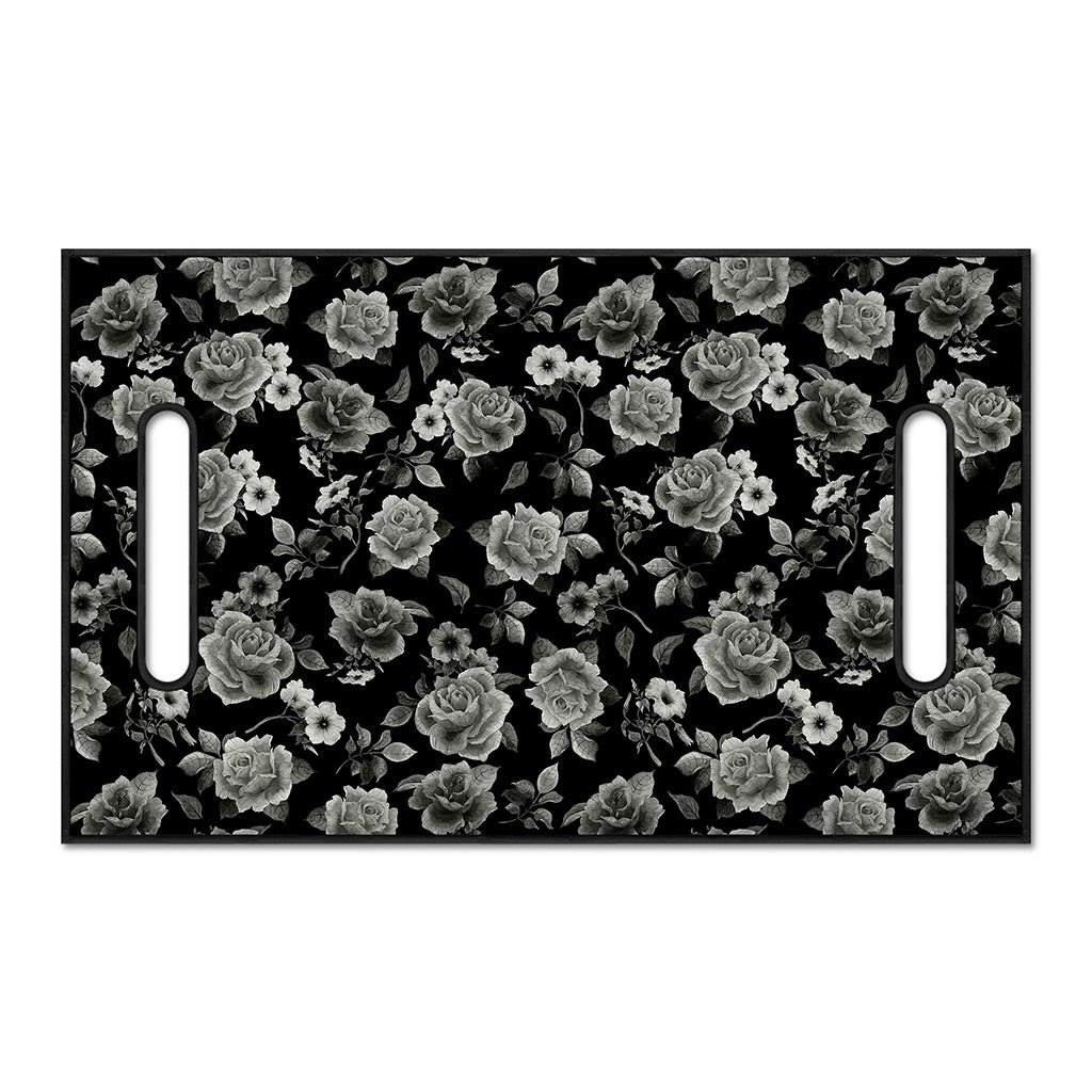 Monochrome Rose Floral Pattern Print Golf Cart Seat Cover