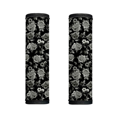 Monochrome Rose Floral Pattern Print Handle Covers