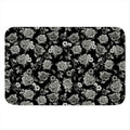 Monochrome Rose Floral Pattern Print Indoor Door Mat