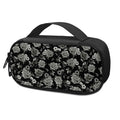 Monochrome Rose Floral Pattern Print Portable Cooler Travel Case