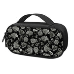 Monochrome Rose Floral Pattern Print Insulin Cooler Travel Case