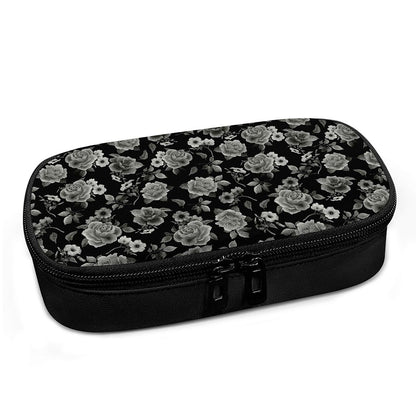Monochrome Rose Floral Pattern Print Insulin Cooler Travel Case