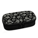 Monochrome Rose Floral Pattern Print Insulin Cooler Travel Case