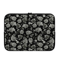 Monochrome Rose Floral Pattern Print Laptop Sleeve