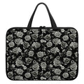 Monochrome Rose Floral Pattern Print Laptop Sleeve With Handle