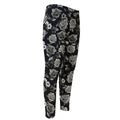 Monochrome Rose Floral Pattern Print Men's Compression Pants