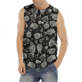 Monochrome Rose Floral Pattern Print Men's Fitness Tank Top