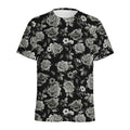 Monochrome Rose Floral Pattern Print Men's Athletic T-Shirt