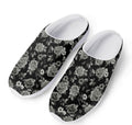 Monochrome Rose Floral Pattern Print Mesh Casual Shoes