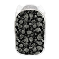 Monochrome Rose Floral Pattern Print Mesh Laundry Hamper