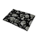 Monochrome Rose Floral Pattern Print Pet Cooling Mat Cover