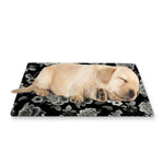 Monochrome Rose Floral Pattern Print Pet Cooling Mat Cover
