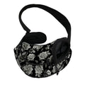 Monochrome Rose Floral Pattern Print Pet Sling Carrier