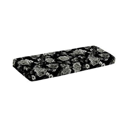 Monochrome Rose Floral Pattern Print Piano Keyboard Cover