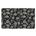 Monochrome Rose Floral Pattern Print Polyester Doormat