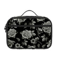 Monochrome Rose Floral Pattern Print Portable Lunch Bag