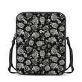 Monochrome Rose Floral Pattern Print Rectangular Crossbody Bag