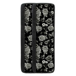 Monochrome Rose Floral Pattern Print Refrigerator Handle Covers