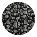 Monochrome Rose Floral Pattern Print Round Blanket