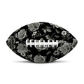 Monochrome Rose Floral Pattern Print Rugby Ball