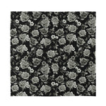 Monochrome Rose Floral Pattern Print Silk Bandana