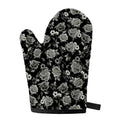 Monochrome Rose Floral Pattern Print Single Oven Mitt