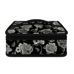 Monochrome Rose Floral Pattern Print Small Lunch Bag