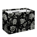 Monochrome Rose Floral Pattern Print Utility Tote Bag