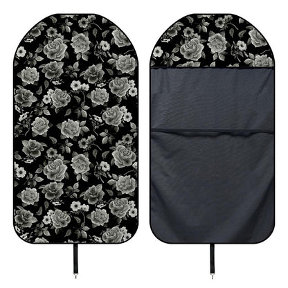 Monochrome Rose Floral Pattern Print Waterproof Car Seat Cover