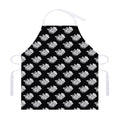 Monochrome Rose Pattern Print Adjustable Apron