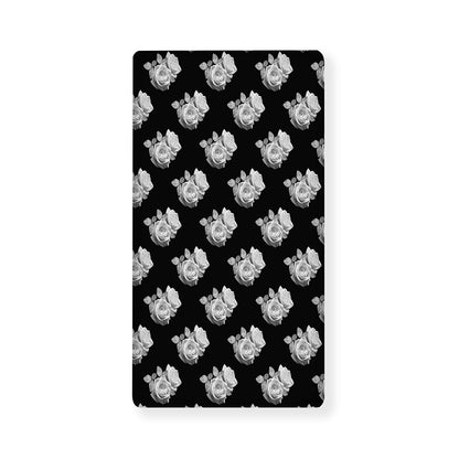Monochrome Rose Pattern Print Baby Crib Sheet