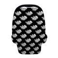 Monochrome Rose Pattern Print Baby Seat Cover