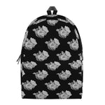 Monochrome Rose Pattern Print Backpack