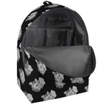 Monochrome Rose Pattern Print Backpack