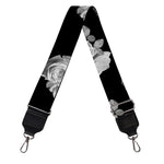 Monochrome Rose Pattern Print Bag Strap