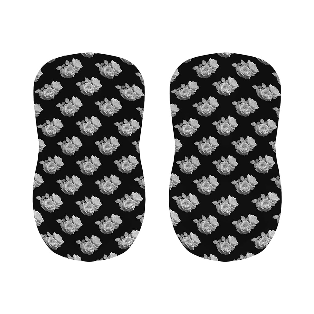 Monochrome Rose Pattern Print Bar Stool Covers