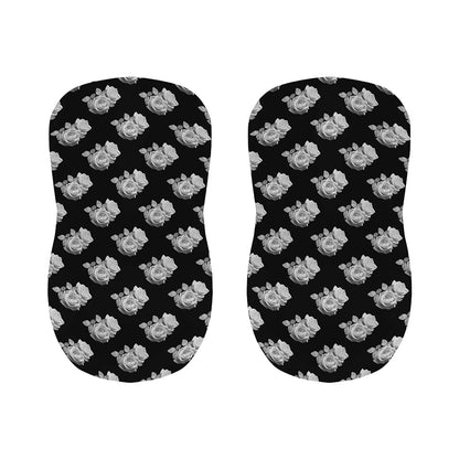 Monochrome Rose Pattern Print Bar Stool Covers